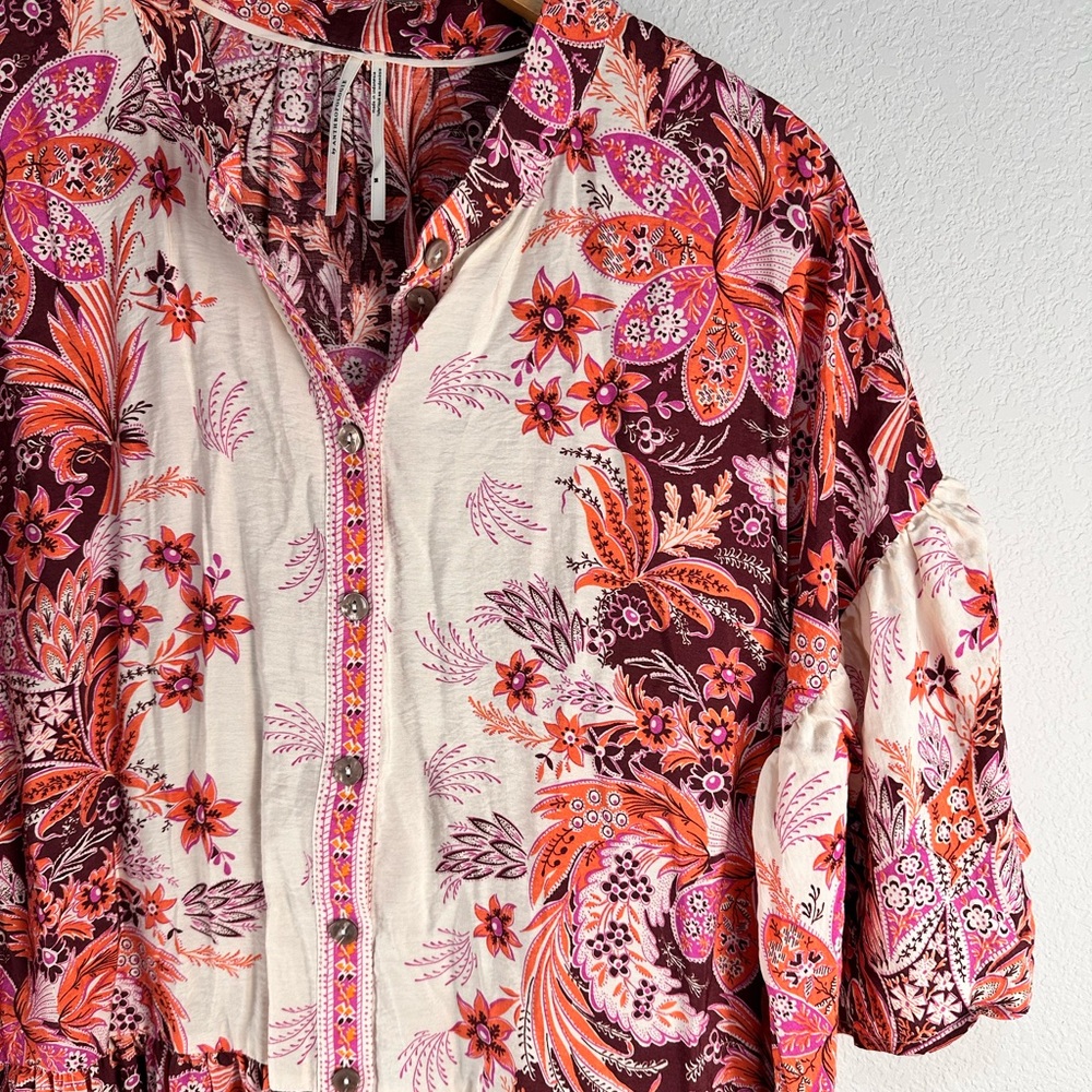 Anthropologie Janelle Floral Tunic Dress Sz M - Picture 3 of 8
